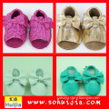 Europe 2015 spring new style wholesale sweet color tassels and bow children leather sport shoes with baby